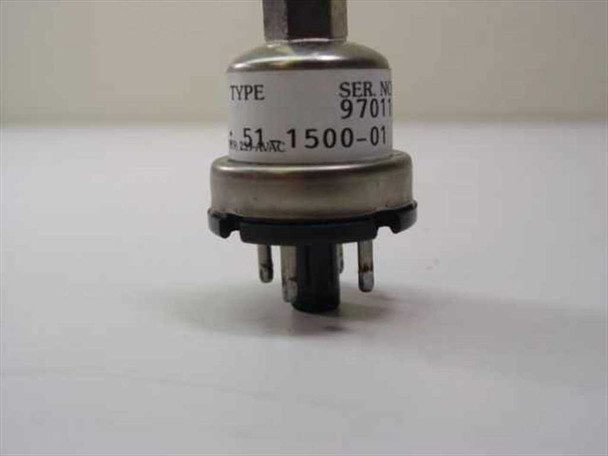 A-VAC 51-1500-01 Vacuum Sensor close-up of label showing TYPE, CAT 51-1500-01, and serial number 97011x