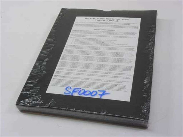 QNX Ditto Version 2.00 Software — back of sealed package showing license/important notice document and handwritten inventory label SF0007