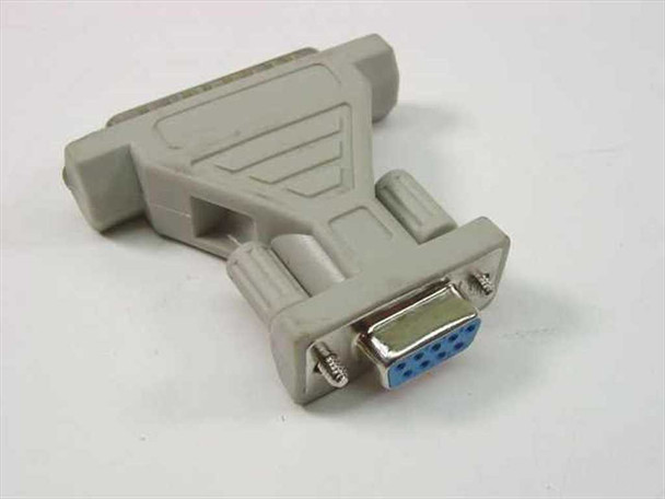 DB25 Male to DB9 Female serial adapter – rear view showing DB9 9-pin female connector