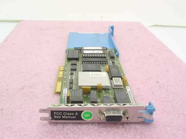 IBM 53F7748 MCA Token Ring network card – top view showing PCB, main chipset, memory ICs, and long bracket with DB9 connector and FCC Class A label
