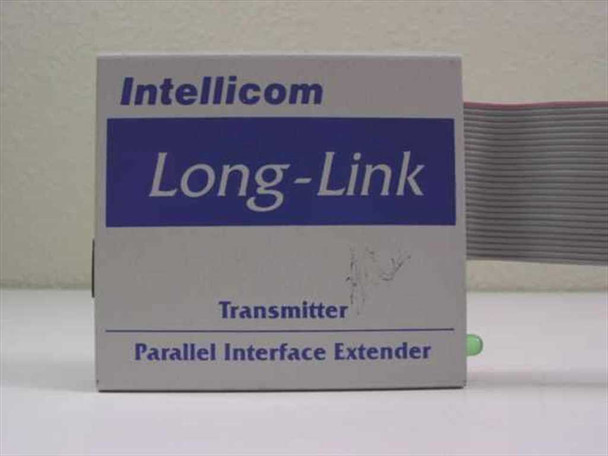 Intellicom Long-Link Transmitter Parallel Interface Extender – front label close-up showing Intellicom branding and product description