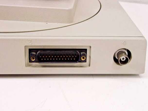 IBM 3191 Logic Base – rear connector panel showing 25-pin D-Sub connector (port 3) and BNC connector (port 4)
