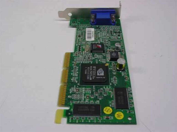Compaq 239920-001 NVIDIA RIVA TNT2 M64 AGP VGA card – angled rear view showing main GPU chip and PCB components