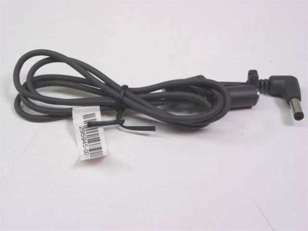 DC barrel extension cable 295945-001 with right-angle tip — full cable coiled on white background with barcode tag visible