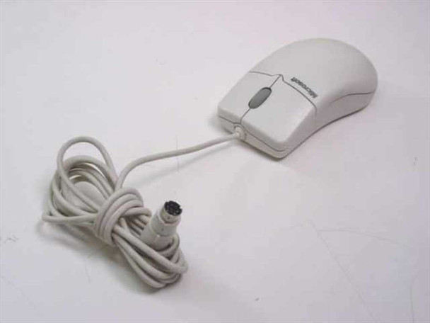 Microsoft IntelliMouse X03-51335 – side and rear view showing PS/2 Mini-DIN connector and full cable length