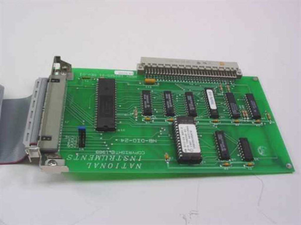 National Instruments NB-DIO-24 card – bottom/reverse side view showing PCB traces, NuBus edge connector, and 50-pin ribbon cable header