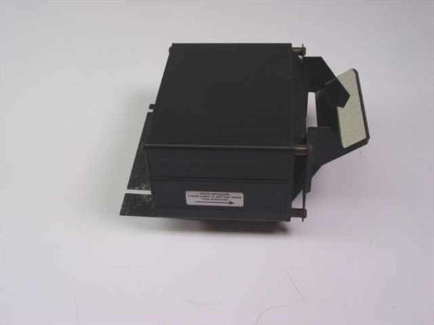 Microscan MS 1200 STD FIS-1200-0001 laser barcode scanner — left side view showing white label and mounting bracket
