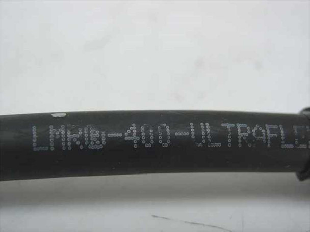 Close-up of LMR-400-ULTRAFLEX printing on the black cable jacket