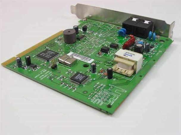Gateway 6000905 TelePath 56K WinModem PCI card — PCB reverse side showing main controller chips, capacitors, and modem DAA circuitry