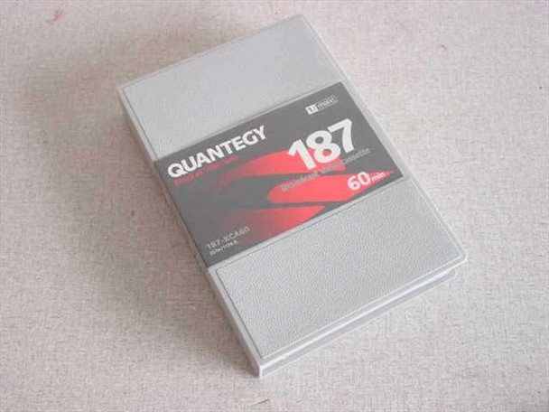 Quantegy 187-KCA60 3/4" U-Matic 60-minute tape cartridge in sealed grey case with red and grey label showing model number and 60 min runtime