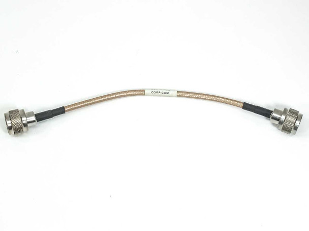 ESM Cable Corp RGS-400 8-inch coaxial cable with male N-type connectors on both ends, full cable view