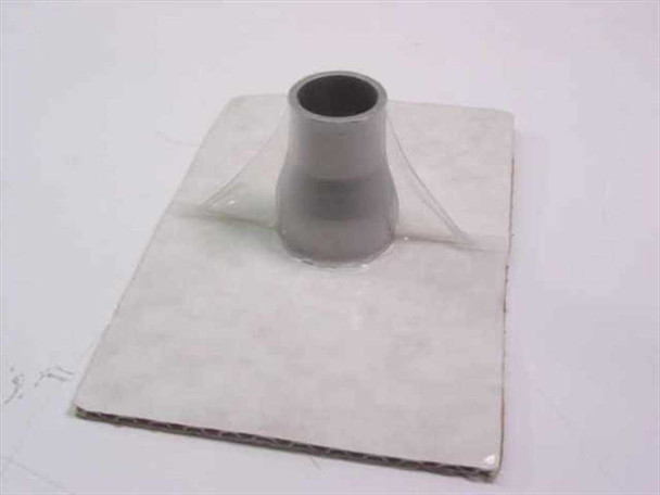 MDC Vacuum 402500 100-75CRNF conical reducer shown at an angle on white background, displaying the tapered body and 1-inch base flange with elastomer seal