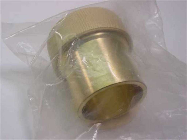 MDC 411014 brass fitting in poly bag — top-down view showing knurled compression ring and open tube bore