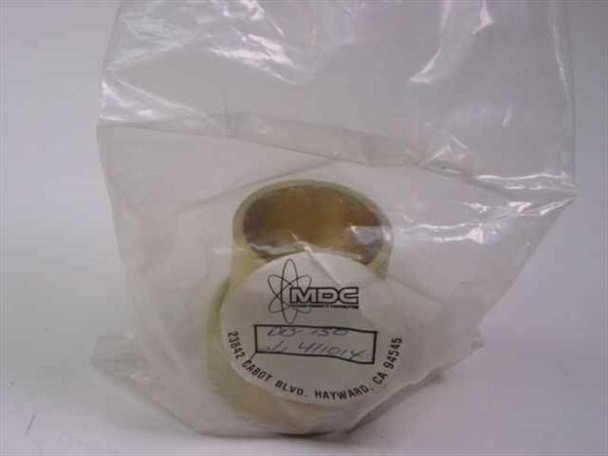 MDC 411014 brass compression fitting in poly bag — MDC Vacuum Products label visible with part number and Hayward CA address