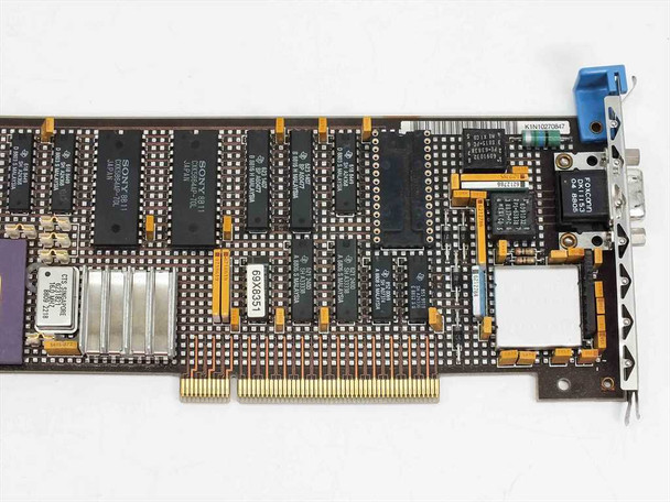 IBM 83X7488A MCA Token Ring NIC — top view of rear component section showing Sony memory ICs and MCA edge connector