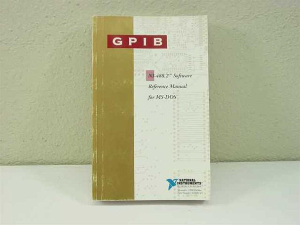 National Instruments NI-488.2 GPIB Software Reference Manual for MS-DOS – front cover showing GPIB logo and National Instruments branding