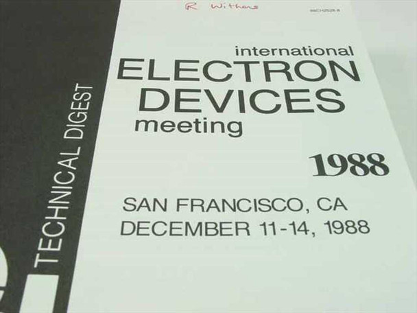 IEEE IEDM 1988 Technical Digest — close-up of front cover title text showing International Electron Devices Meeting 1988 San Francisco CA December 11–14 1988