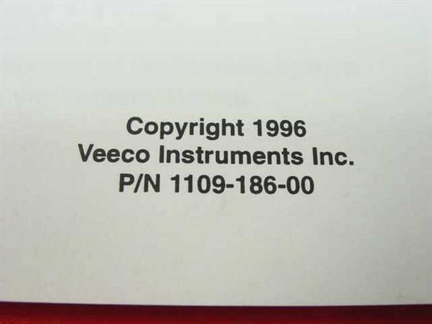 Veeco MS-40 manual interior page showing copyright 1996, Veeco Instruments Inc., and part number 1109-186-00