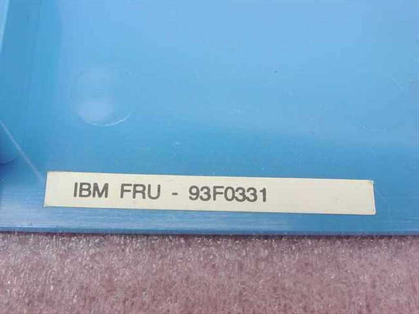 IBM FRU 93F0331 label on blue MCA bracket – close-up of part number identification label
