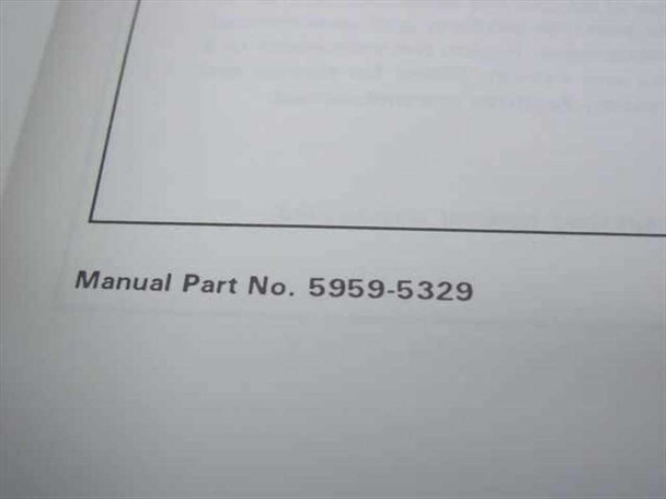 HP manual interior page showing Manual Part No. 5959-5329 printed at bottom