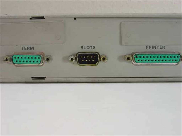 ViewWriter 301-1052 rear port detail – TERM DB25, SLOTS DB9, and PRINTER DB25 connectors labeled