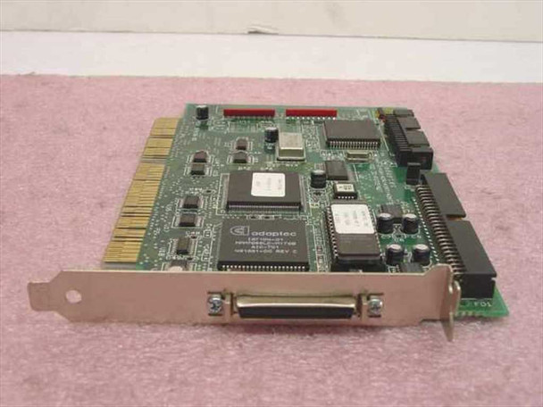 Adaptec AHA-2940A Ultra Wide SCSI PCI controller card — angled top view showing AIC-7880 chipset and external 68-pin SCSI port on bracket