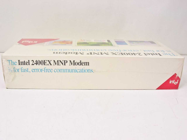 Intel 2400EX MNP Modem PCEM7424 — right side panel of retail box