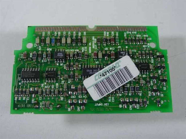 Compaq 169317-001 Voltage Regulator Module reverse side showing SMD components, barcode label, and 12V input silkscreen marking