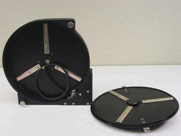 PSC VDR-M3S2 16mm film cartridge open view showing interior film path with cartridge body and removable film reel/spool alongside