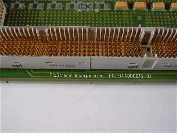 PixStream Incorporated 04A000018-01 close-up of edge connectors and part number label on PCB