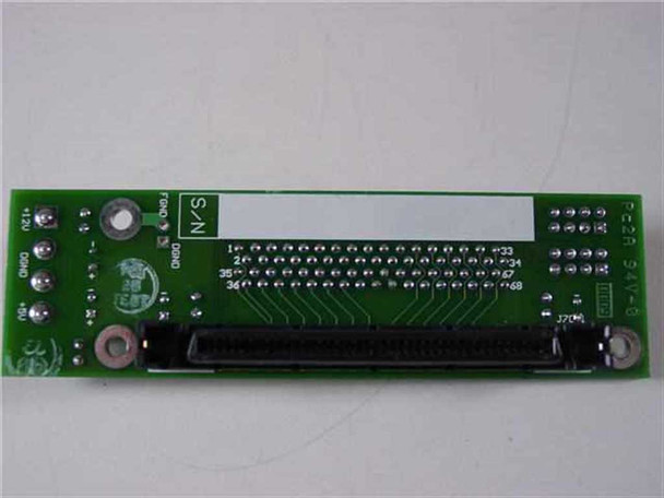 GNP Computers 1-502368 PDSi CPCI SCSI Hot Swap Board – rear/solder side showing SCSI edge connector, serial number label area, and PCB traces