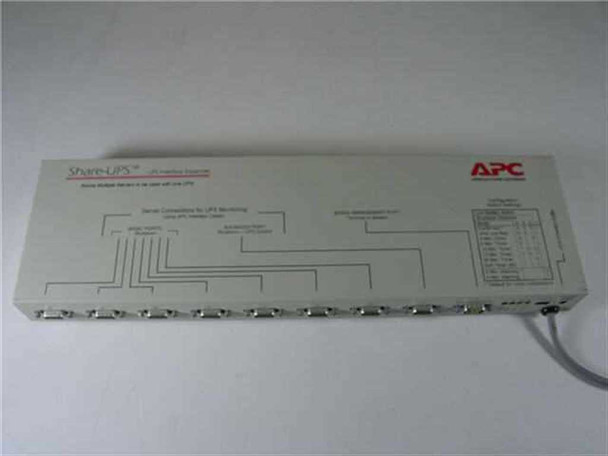 APC Share-UPS Interface Expander rear/bottom panel with additional ports and connection diagram