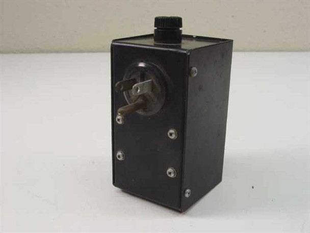 Electro Medical Technology power supply bottom view showing 2-prong AC input plug and mounting screws