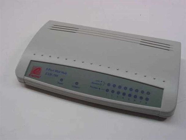 Encore ESH-708 8-Port Mini Hub top view showing LED indicators and Encore branding label