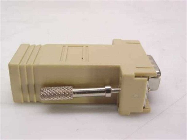 DB9 Male to RJ11 6-Pin Serial Adapter — side view showing beige plastic housing and thumbscrew
