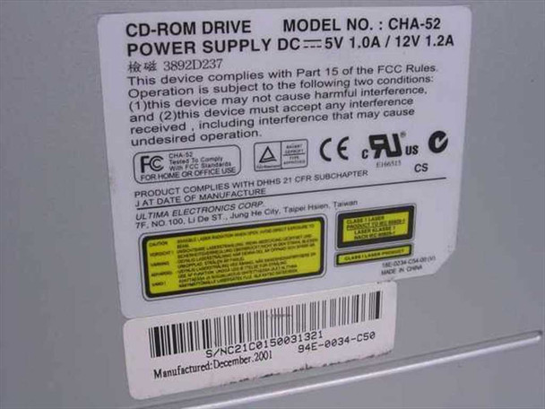 Ultima Electronics Group CHA-52 52x CD-ROM Drive Internal - AS IS