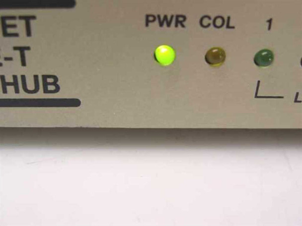 EN-500 Ethernet 10Base-T 5-Port Hub front panel close-up showing PWR, COL, and port 1 LED indicators