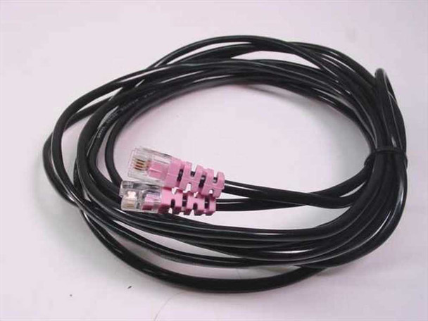 Polycom 2457-08339-001 12 Ft POTS Phone Add-in Cable coiled showing full length with pink RJ-11 connectors on both ends