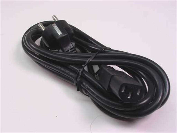 Ching Cheng EL-211 Schuko to IEC C13 power cord side view showing both plug ends and black cable