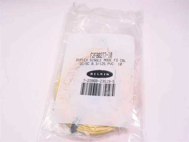 Belkin F2F80277-10 Duplex Single Mode SC/SC Fiber Optic Patch Cable in original sealed plastic bag with label visible