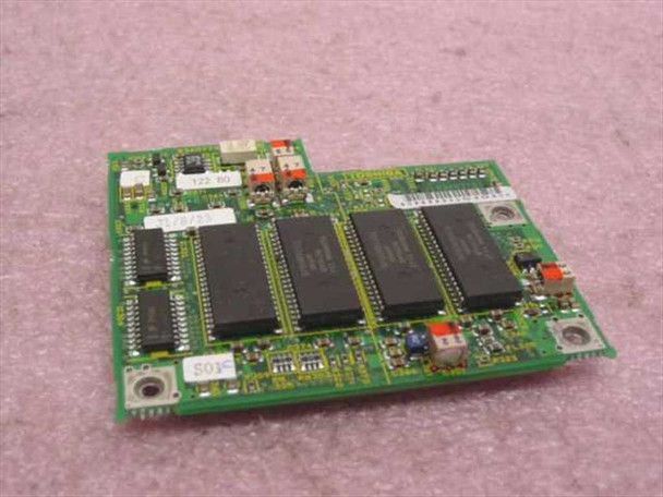 Toshiba B360775 VGA laptop card – component side showing four main ICs, DRAM chips, and SMD components on green PCB