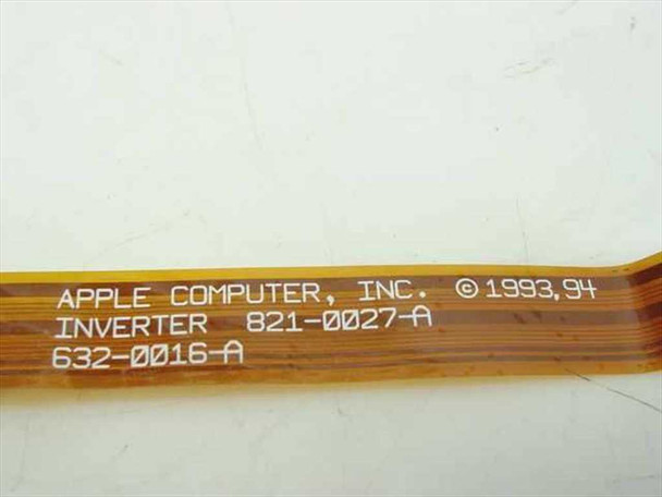 Close-up of Apple Computer Inc. label on 821-0027-A inverter cable showing printed text: INVERTER 821-0027-A and 632-0016-A, copyright 1993,94