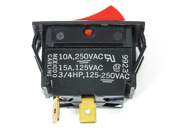 Carling TIGAS1 Red Rocker Switch 10a 250vac 3/4HP 125-250VAC 2-Pin On-Off