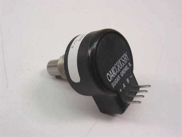 Oak Grigsby 78016 rotary encoder — front and side view showing brand label and PCB pin header
