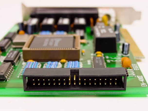Close-up of Danpex EN-400I showing large IIT chip and 50-pin header connector on the card edge