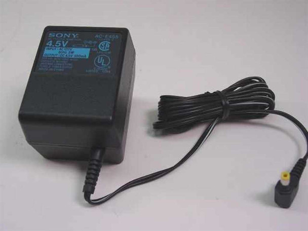 Sony AC-E455 AC power adapter – front label view showing Sony branding, model number, and 4.5V output rating