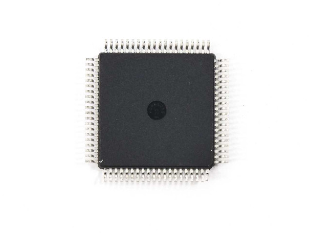 Motorola DSPE56009FJ81 LQFP-80 DSP IC bottom view showing all leads and package detail