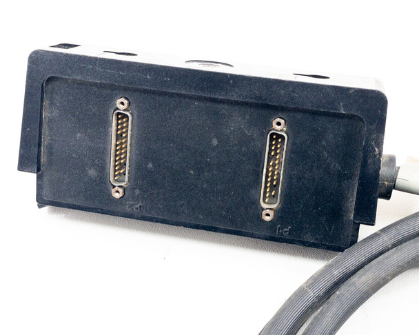 IBM 21F9345 9843 brick connector module front face showing two DB25 female ports labeled P and A