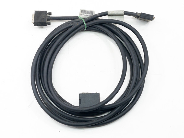 IBM 22F0152 EC 896473 DB25 computer cable 9023 — full length coiled view showing both ends