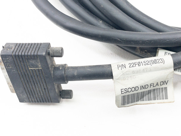 IBM 22F0152 cable label close-up showing P/N 22F0152(9023), EC 896473, and ESCOD IND FLA DIV markings